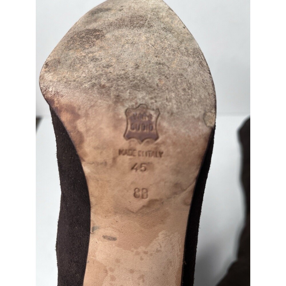 Vintage Via Spiga Brown Suede Pointed Toe Sculpted Heels Women’s Size 8 B - Picture 11 of 12